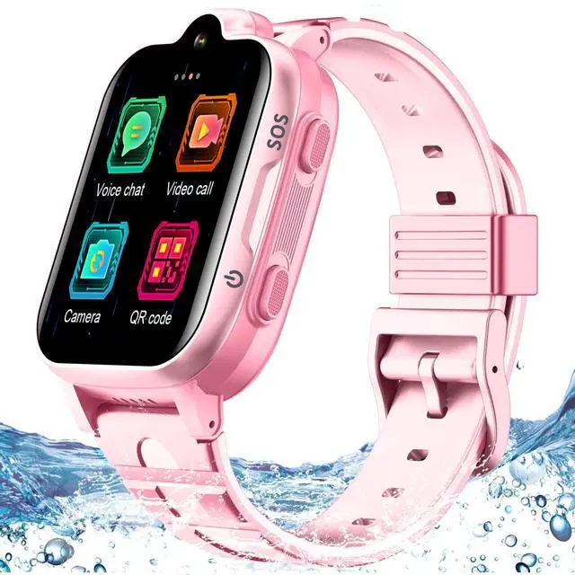 Main image of 4G GPS Smart Watch for Kids with Calling Whatsapp Line Facebook TikTok Tracker Phone Watch Video Call SOS Alarm Voice Chat Message Real-Time Tracking Smartwatch for Age 3-15 Gift Pink