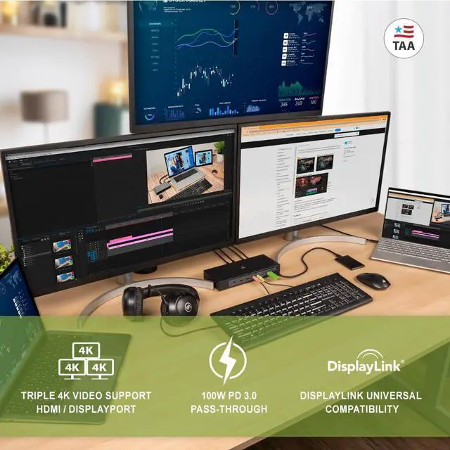 Alt view image 3 of 6 - Dock PRO Duo USB Type-C Docking Station