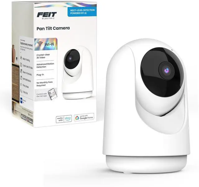 Main image of Smart Indoor Pan Tilt Baby Monitor Camera, 2K WiFi Security Camera with AI Motion Alerts, Motion Tracking, Night Vision (30 ft), Two-Way Audio, Local Storage, 2.4GHz WiFi