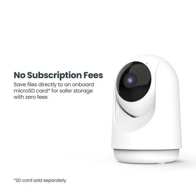 Alt view image 5 of 6 - Smart Indoor Pan Tilt Baby Monitor Camera, 2K WiFi Security Camera with AI Motion Alerts, Motion Tracking, Night Vision (30 ft), Two-Way Audio, Local Storage, 2.4GHz WiFi