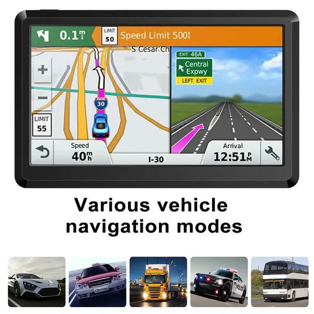 Alt view image 5 of 6 - GPS Navigation for car Truck & RV & Car, Driver Alerts, Turn-by-Turn Directions,Car GPS Navigation 2026 Map and Free Update Map