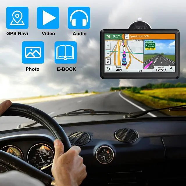 Alt view image 6 of 6 - GPS Navigation for car Truck & RV & Car, Driver Alerts, Turn-by-Turn Directions,Car GPS Navigation 2026 Map and Free Update Map