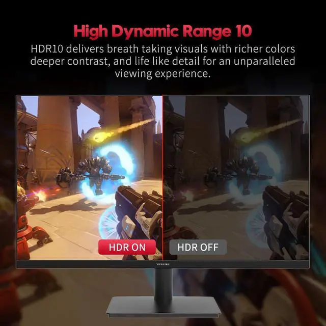 Alt view image 3 of 6 - Gaming Monitor 27 inch 240Hz 1ms FHD (1920x1080p) Computer Monitor, 110% sRGB HDR10 HDMI x 2 & DP x 2 Port, Built-in Speakers, Support Freesync and Wall Mount