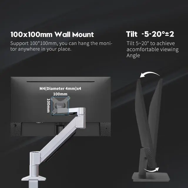 Alt view image 6 of 6 - Gaming Monitor 27 inch 240Hz 1ms FHD (1920x1080p) Computer Monitor, 110% sRGB HDR10 HDMI x 2 & DP x 2 Port, Built-in Speakers, Support Freesync and Wall Mount