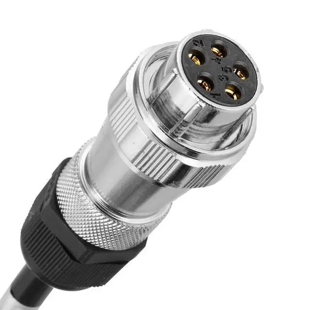 Alt view image 2 of 6 - Heavy Duty Vehicle Coil Trailer Cable with 2 Channel 4 PIN AV Connector Disconnect Kit for Truck Caravan Motor Home Backup Security Camera Monitor System