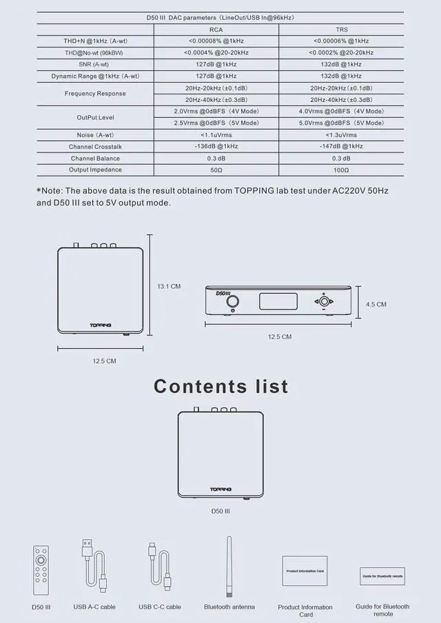 Alt view image 3 of 6 - Topping D50 III DAC Preamplifier - LDAC Bluetooth 5.1 Dual ES9039Q2M D/A Chips Supports DSD512 PCM768kHz,PEQ Adjustment and Remote Control (Silver)