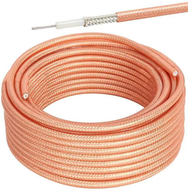 Main image of RG400 Coaxial Cable 50ft, Low Loss M17/128 Double Shield 50 Ohm RF Coaxial Cable Flexible Cable