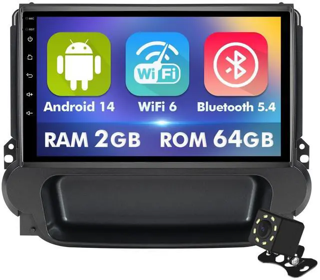 Main image of 9 Inch IPS Touchscreen Android 14 Car Stereo for Chevrolet Chevy Malibu 2009-2014 with Wireless CarPlay & Android Auto 2+64GB Car Radio, Support WiFi 6, Bluetooth,5.4, Backup Camera, SWC