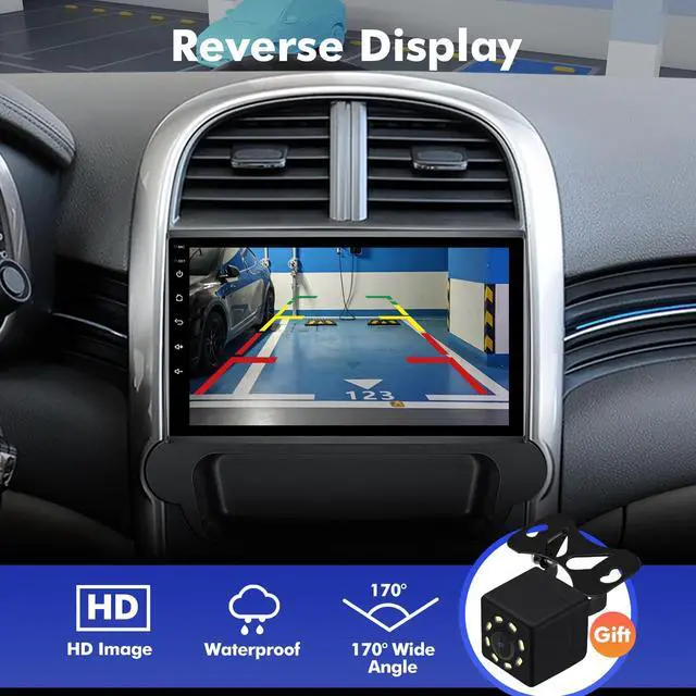 Alt view image 6 of 6 - 9 Inch IPS Touchscreen Android 14 Car Stereo for Chevrolet Chevy Malibu 2009-2014 with Wireless CarPlay & Android Auto 2+64GB Car Radio, Support WiFi 6, Bluetooth,5.4, Backup Camera, SWC
