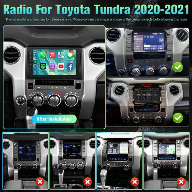 Alt view image 2 of 6 - Car Radio Stereo for Toyota Tundra 2020 2021 with Wireless Carplay Android Auto, 2+32GB 9" IPS Touch Screen for Tundra with in-Dash Bluetooth WiFi GPS SWC FM + CANBUS + Camera - Fit JBL