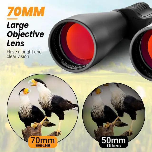 Alt view image 3 of 6 - 25x70 Astronomy Binoculars Giant for Adults, Outdoor Waterproof Binoculars for Travel Stargazing Bird Watching Hunting with Built-in Tripod Adapter and Carrying Bag