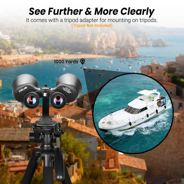 Alt view image 6 of 6 - 25x70 Astronomy Binoculars Giant for Adults, Outdoor Waterproof Binoculars for Travel Stargazing Bird Watching Hunting with Built-in Tripod Adapter and Carrying Bag