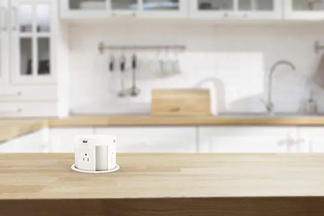 Alt view image 3 of 6 - Pop Up Outlet for Countertop, Hidden Recessed Outlet, Power Strip Power Socket with Wireless Charger USB Charging Station, 4 US Plug+2 USB+1 RJ45 Port+1 HDMI Port for Office Conference Kitchen