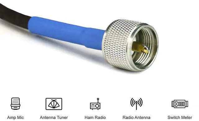 Alt view image 4 of 5 - ECP Cable Experts RG-8X Coax Cable - 25 FT PL259 M/M Connectors - Heavy Duty Indoor/Outdoor Weatherproof Jumper Cables - CB, Ham Radio, Short Wave Radio - HF, VHF, UHF