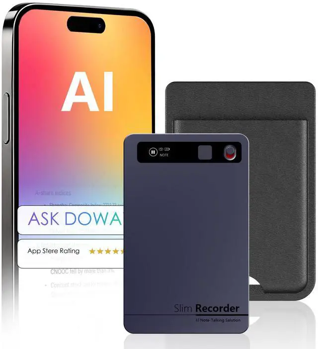 Main image of AI Voice Recorder, Pocket AI Recorder with Transcribe & Summarize, AI Noise Cancellation Technology, 64GB Memory, 35 Hours Recording, App Control, Supports 152 Languages for Lectures, Meetings, Calls