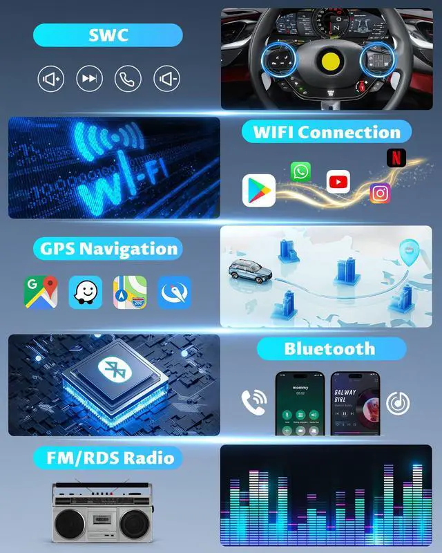 Alt view image 5 of 6 - 4+64G Android 15 Car Radio for Hyundai Accent 2012 2013 2014 2015 2016 2017 Wireless CarPlay Android Auto 9 inch IPS Touch Screen Stereo DSP Bluetooth GPS WiFi Backup Camera Mic