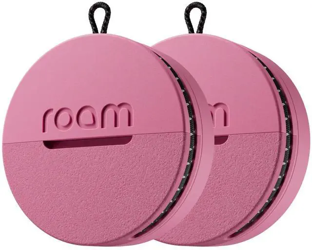 Main image of Bluetooth Tracker & Item Locator for Keys, Luggage, Kid & Pet Gear, (iOS, Android), No App or Subscription, Fast Setup, Waterproof | 2-Pack, Pink