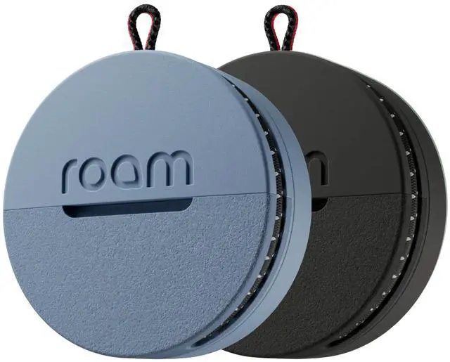 Main image of Bluetooth Tracker & Item Locator for Keys, Luggage, Kid & Pet Gear, (iOS, Android Compatible), No App or Subscription, Fast Setup, Waterproof | 2-Pack, Black & Blue