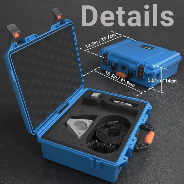 Alt view image 2 of 6 - Starlink Mini Hard Case, Waterproof Starlink Mini Carrying Case, Blue, for Travel, Camp, Rv