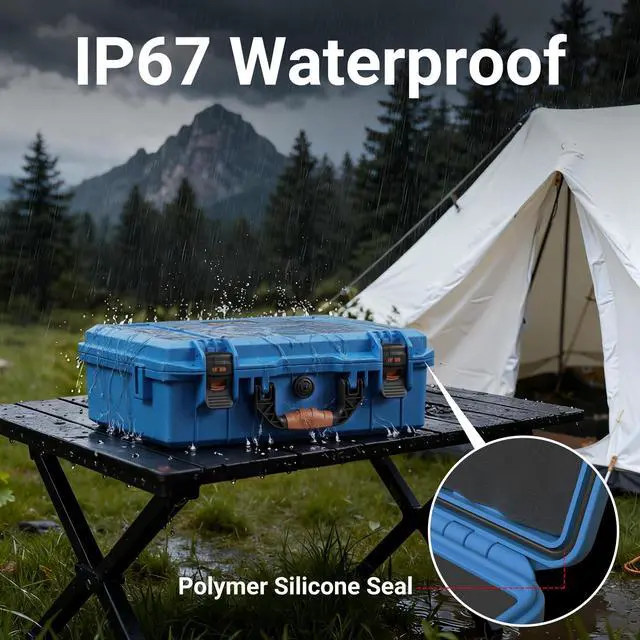 Alt view image 3 of 6 - Starlink Mini Hard Case, Waterproof Starlink Mini Carrying Case, Blue, for Travel, Camp, Rv