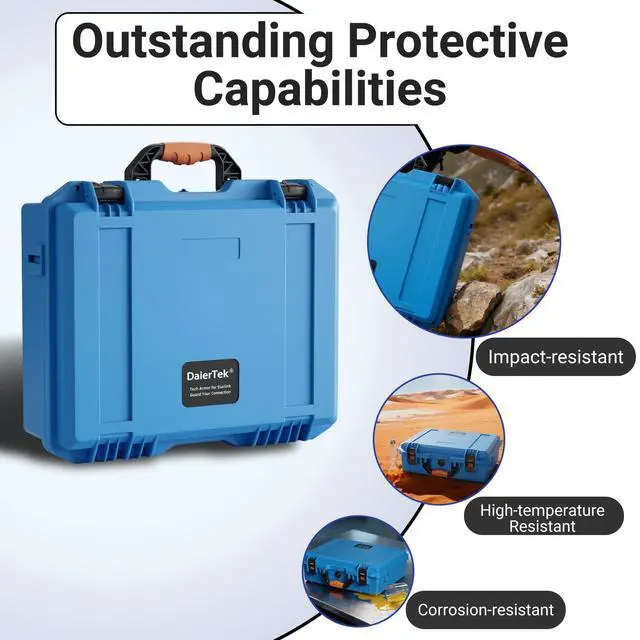 Alt view image 4 of 6 - Starlink Mini Hard Case, Waterproof Starlink Mini Carrying Case, Blue, for Travel, Camp, Rv