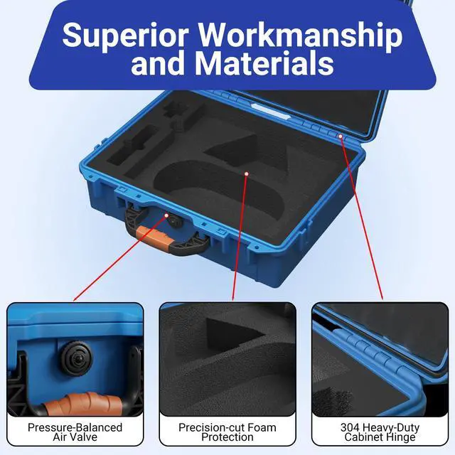 Alt view image 5 of 6 - Starlink Mini Hard Case, Waterproof Starlink Mini Carrying Case, Blue, for Travel, Camp, Rv