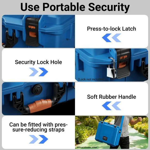 Alt view image 6 of 6 - Starlink Mini Hard Case, Waterproof Starlink Mini Carrying Case, Blue, for Travel, Camp, Rv