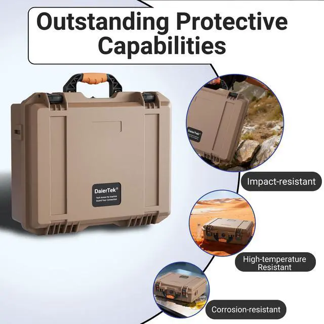 Alt view image 4 of 6 - Starlink Mini Carrying Case with Precision Cut Foam, Waterproof Portable Starlink Mini Hard Case, Khaki, for Travel, Camp, Rv