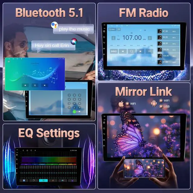 Alt view image 6 of 6 - 4+64GB Android 13 Car Stereo for Toyota Prius 2010-2015 (for J.B.L Version) with Carplay Android Auto, 9" IPS Touchscreen Head Unit for Prius Radio with BT GPS WiFi + MIC + Camera + CANBUS