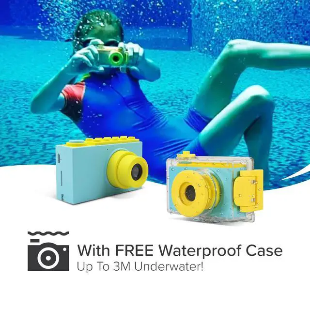 Alt view image 3 of 6 - myFirst Camera 2 - Kids Action and Underwater Camera, 8MP 1080P HD Video, Webcam, for Toddler, Tripod Mount, MicroSD Card, Neck Lanyard, Christmas or Birthday Gift for Kids 3-12 (Blue)