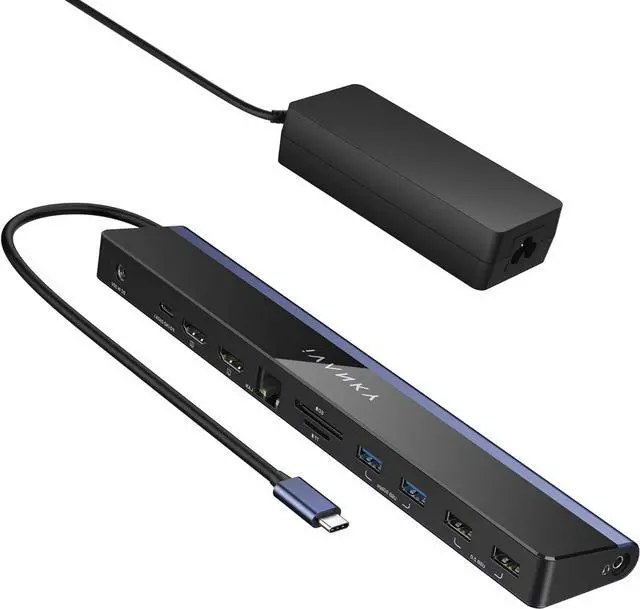 Main image of USB C Laptop Docking Station with 100W Power Adapter, 12-in-1 85W PD Dock, Dual 4K HDMI Display Thunderbolt 3/4 Dock for Dell, HP, Lenovo, Asus,Surface, etc, USB 3.0, Ethernet, 2HDMI, SD/TF