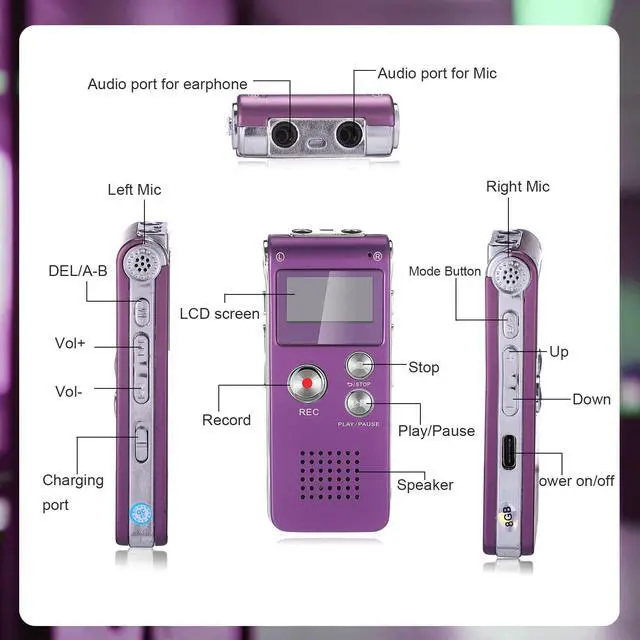 Alt view image 3 of 6 - 7 Pcs Ghost Hunting Equipment Kit 1 Electromagnetic Paranormal Radiation Detector 1 Digital EVP Voice Recorder 1 Hand Held Radio 1 UV Flashlight 3 LED Light up Cat Balls, 8gb(Multicolor)