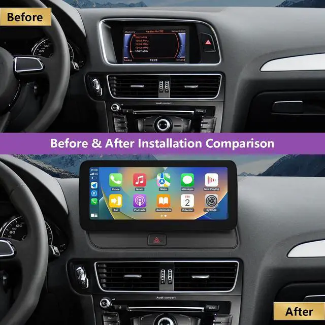 Alt view image 5 of 6 - 12.3 inch Touchscreen Wireless CarPlay Android Auto Multimedia Car Radio Receiver for Audi Q5 with MMI 2G System (2009-2017), Support Mirrorlink, Camera, Navigation