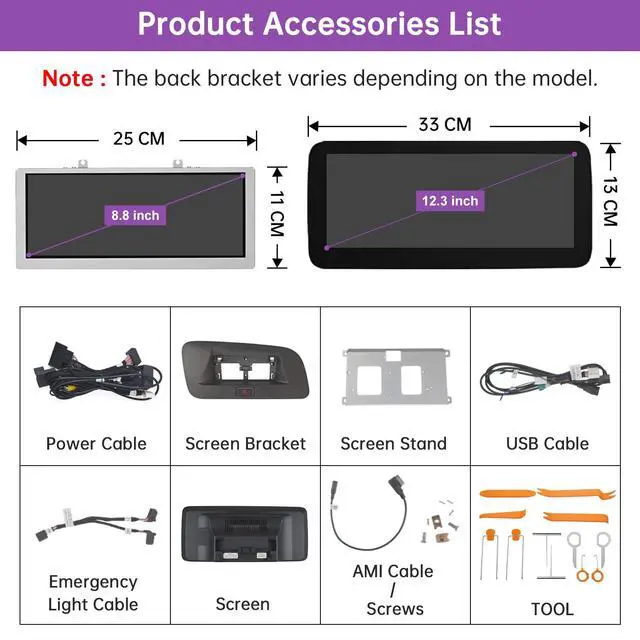 Alt view image 6 of 6 - 12.3 inch Touchscreen Wireless CarPlay Android Auto Multimedia Car Radio Receiver for Audi Q5 with MMI 2G System (2009-2017), Support Mirrorlink, Camera, Navigation