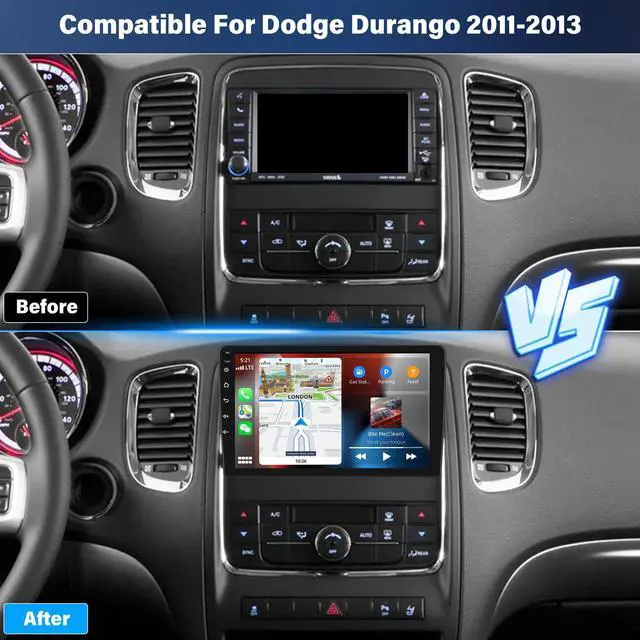 Alt view image 3 of 6 - 4+64G Car Stereo Radio for Dodge Durango 2011 2012 2013, 10.1" Android 13 Wireless Car Radio Stereo Touchscreen Head Unit with CarPlay Android Auto GPS Navi SWC DSP FM WiFi Bluetooth Camera Mic