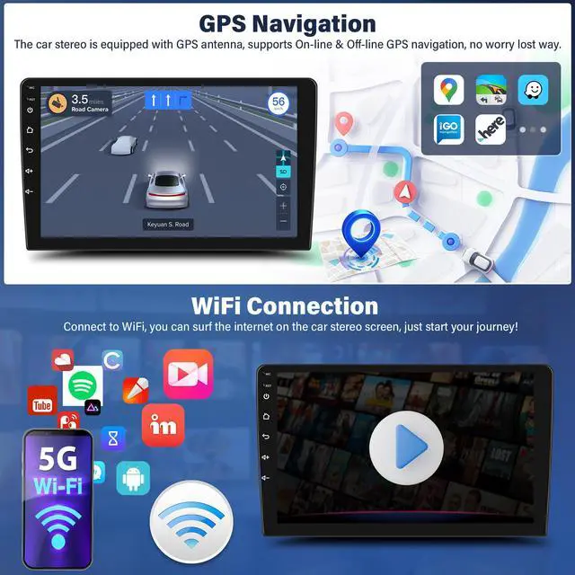 Alt view image 6 of 6 - 4+64G Car Stereo Radio for Dodge Durango 2011 2012 2013, 10.1" Android 13 Wireless Car Radio Stereo Touchscreen Head Unit with CarPlay Android Auto GPS Navi SWC DSP FM WiFi Bluetooth Camera Mic