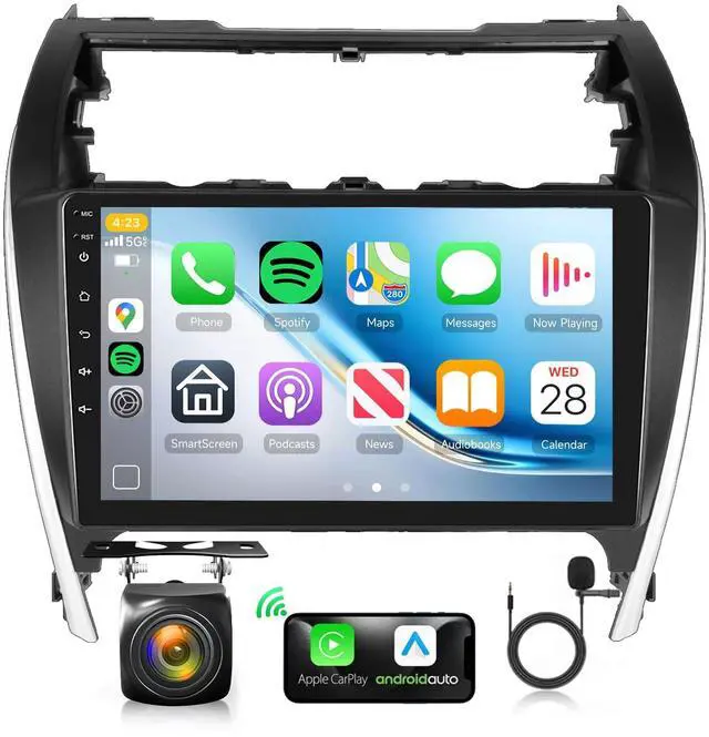 Main image of Android 15 Car Stereo for Toyota Camry 2012-2014 Radio Wireless Carplay Android Auto 10.1 inch 1080P HD IPS Touch Screen DSP EQ Built-in GPS MirrorLink WiFi Bluetooth FM/RDS AHD Backup Camera Mic