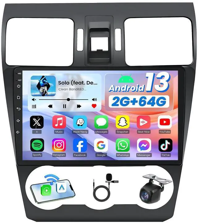 Main image of 4Core+64GB Car Radio for Subaru Forester 2014 2015 Subaru WRX Impreza 2012-2014: 9inch HD IPS Touchscreen Replacement Carplay&Android Auto GPS 5GWiFi Head Unit Bluetooth5.0 SWC+Backup Camera FM DSP
