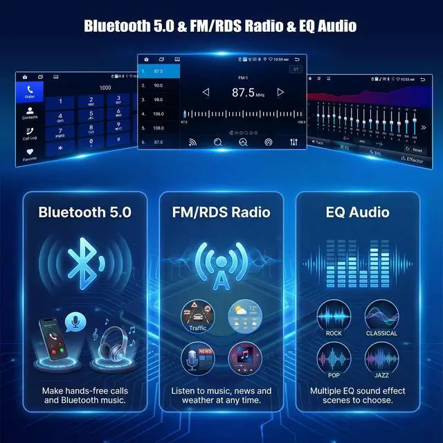 Alt view image 5 of 6 - 8 Core 6+128G for Subaru Forester Impreza WRX 2008-2012 Android 15 Car Stereo with Wireless Carpaly Android Auto, 9 1280×720P IPS Touchscreen with Bluetooth 5.0 GPS WiFi FM/RDS SWC Backup Camera