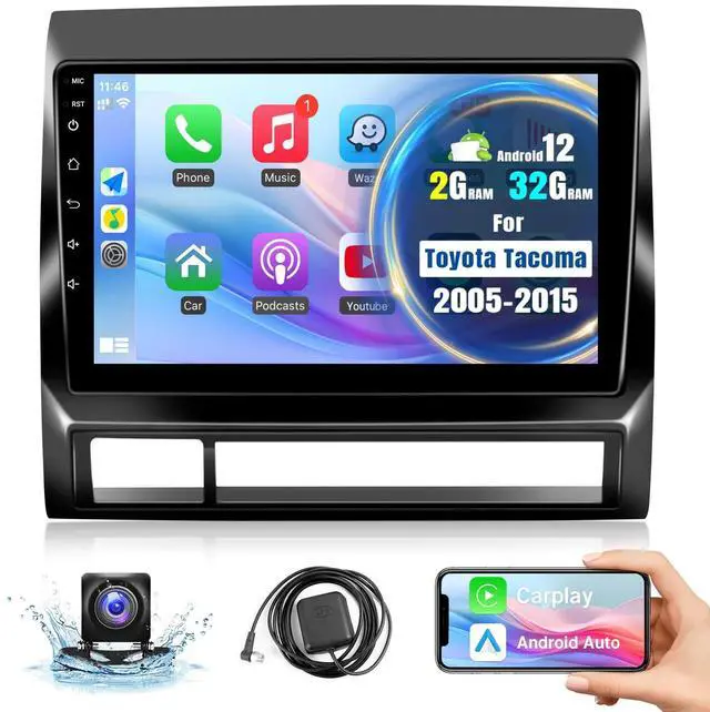 Main image of Car Radio for Toyota Tacoma 2005-2015 Stereo Replacement with Wireless Carplay Android Auto 9 Inch IPS Touchscreen for J.B.L Audio Buit in WiFi Bluetooth GPS Navigation FM Backup Camera 2+32G