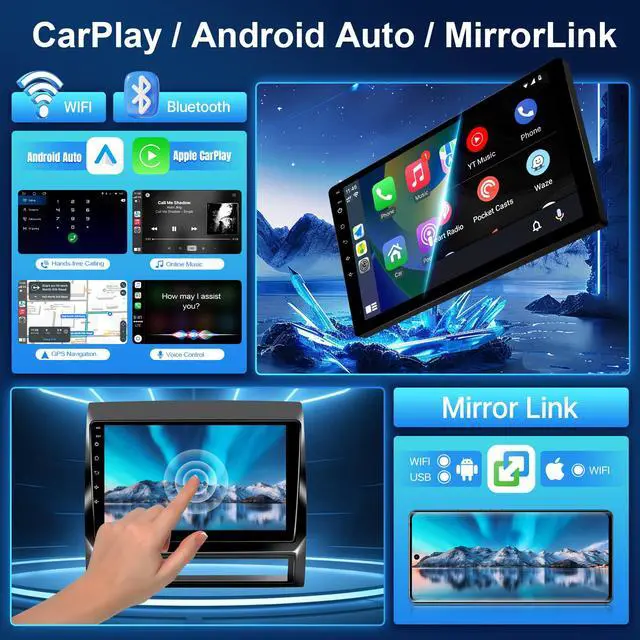 Alt view image 3 of 6 - Car Radio for Toyota Tacoma 2005-2015 Stereo Replacement with Wireless Carplay Android Auto 9 Inch IPS Touchscreen for J.B.L Audio Buit in WiFi Bluetooth GPS Navigation FM Backup Camera 2+32G