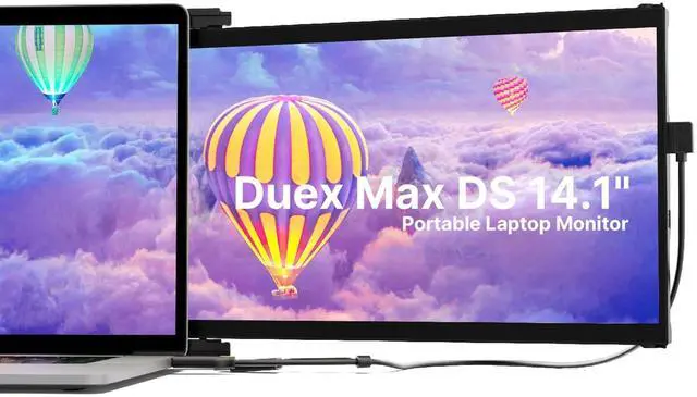 Main image of Laptop Screen Extender - Mobile Pixels Duex Max DS 14.1'' Portable Monitor for 14'' to 17'' Laptops, FHD 1080p USB Type-C/HDMI Ports Laptop Monitor, Coatible with Mac/Windows/Android/Switch