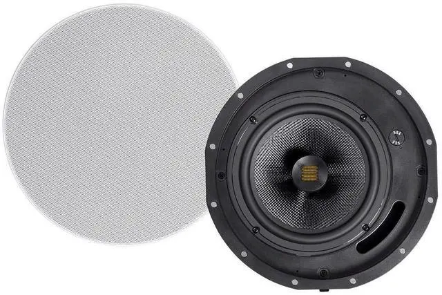 Main image of Amber 2-Way Carbon Fiber Ceiling Speakers - 6.5 Inch with Magnetic Grille and Ribbon Tweeter (Pair) Black