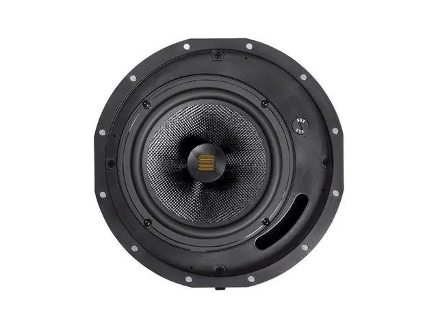 Alt view image 2 of 6 - Amber 2-Way Carbon Fiber Ceiling Speakers - 6.5 Inch with Magnetic Grille and Ribbon Tweeter (Pair) Black