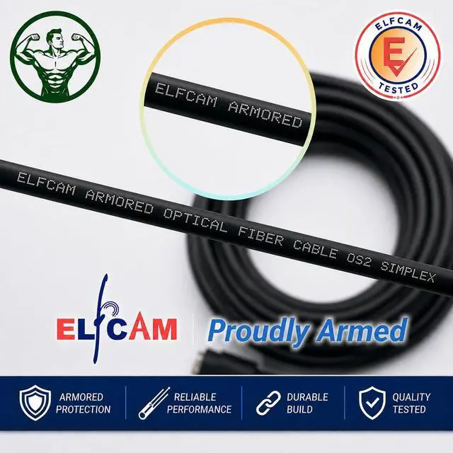 Alt view image 6 of 6 - ® - 100m/328ft Armored Fiber Optic Cable for Outdoor and Indoor SCA to SCA Simplex Singlemode, Compatible with FTTH Cables, 100 Meters