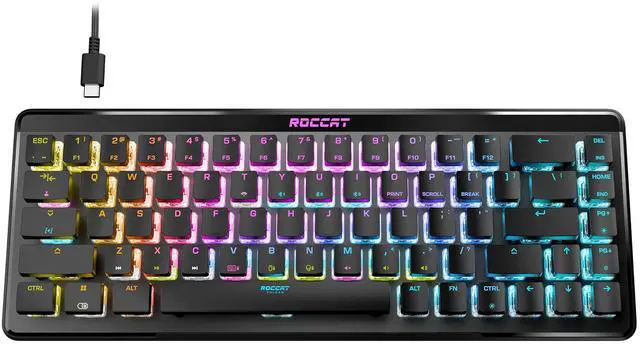 Main image of Vulcan II Mini Air 65% Optical Mechanical Gaming Keyboard, Full Wireless and Bluetooth Capabilities, Customizable RGB Illumination, Button Duplicator, On-Board Profiles, Aluminum Plate Black