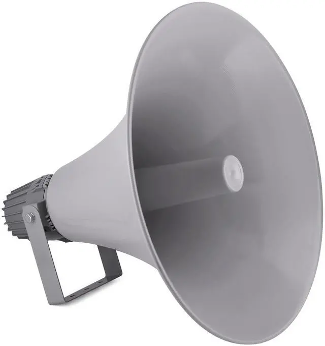 Main image of Indoor Outdoor PA Horn Speaker - 19.5" 100W Power Compact Loud Sound Megaphone w/ 400Hz-5KHz Frequency, 16 Ohm, 100V/70V Transformer, Mounting Bracket - 100V/70V Audio System - Home PHSP20