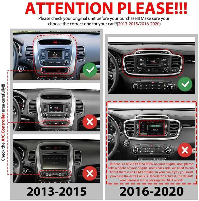 Alt view image 2 of 6 - for Kia Sorento 2016-2020 Car CarPlay Android Auto Navigation Stereo GPS Radio Reverse Camera Display 10" IPS Touchscreen Headunit Tablet Pad Media Player, if Applicable Quad Core 2G+64G