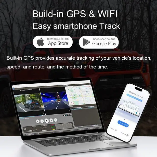 Alt view image 6 of 6 - 4K Dash Cam Suitable for Toyota Tacoma 2024-2025 SR SR5 TRD Sport Pre-Runner Off Road Limited & Tacoma Hybrid, OEM Look, UHD 2160P Video, WiFi & APP, Loop Recording, Plug&Play, 128GB (F10)