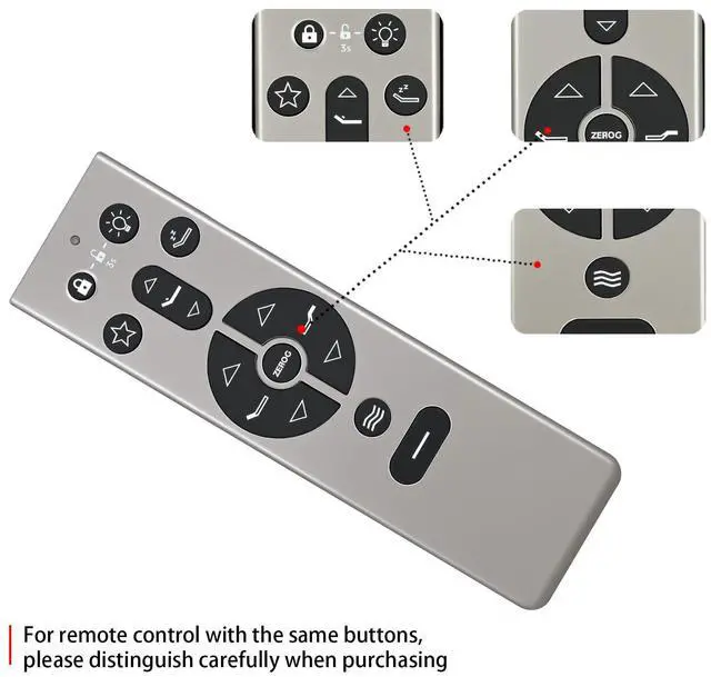 Alt view image 6 of 6 - Replacement RF396B Remote Control fit for Tempur Pedic, for Tempur Ergo, for Keeson JLDK.111.13.01 Adjustable Bed